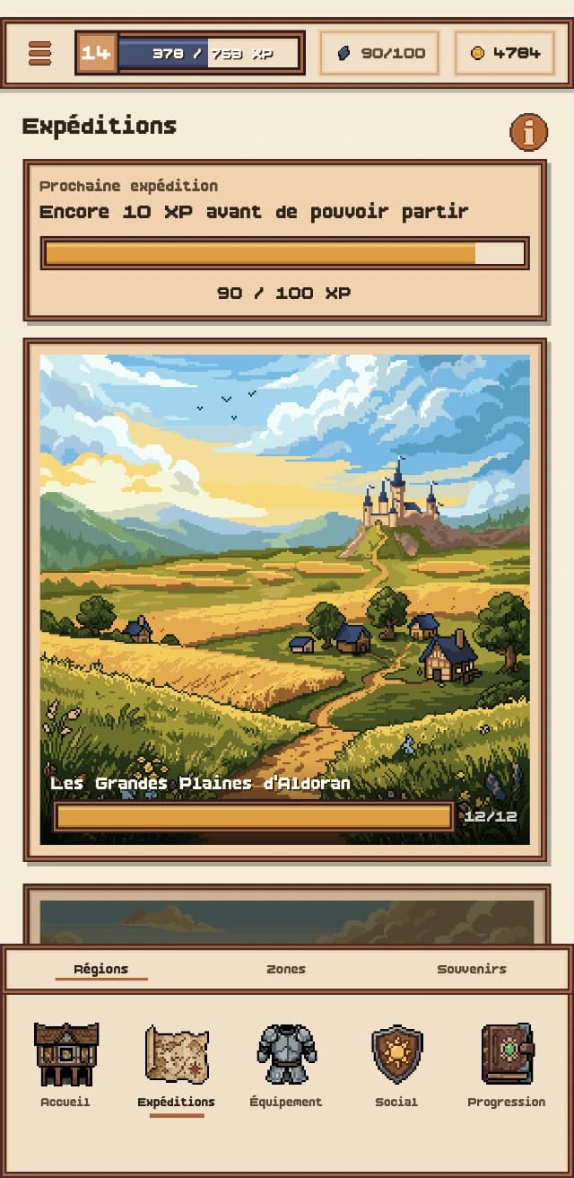 Écran des expéditions